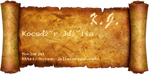 Kocsár Júlia névjegykártya